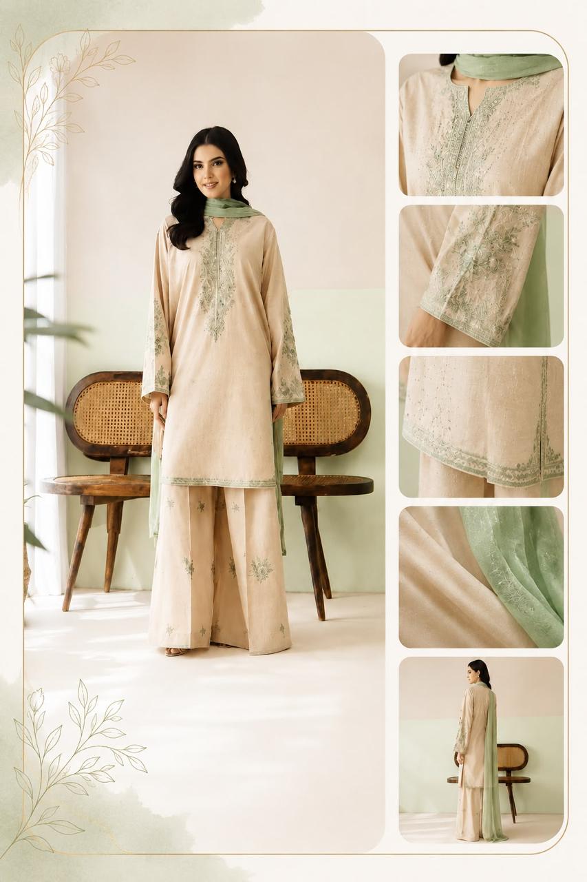Dhanak Full Heavy Embroidered 3Pc