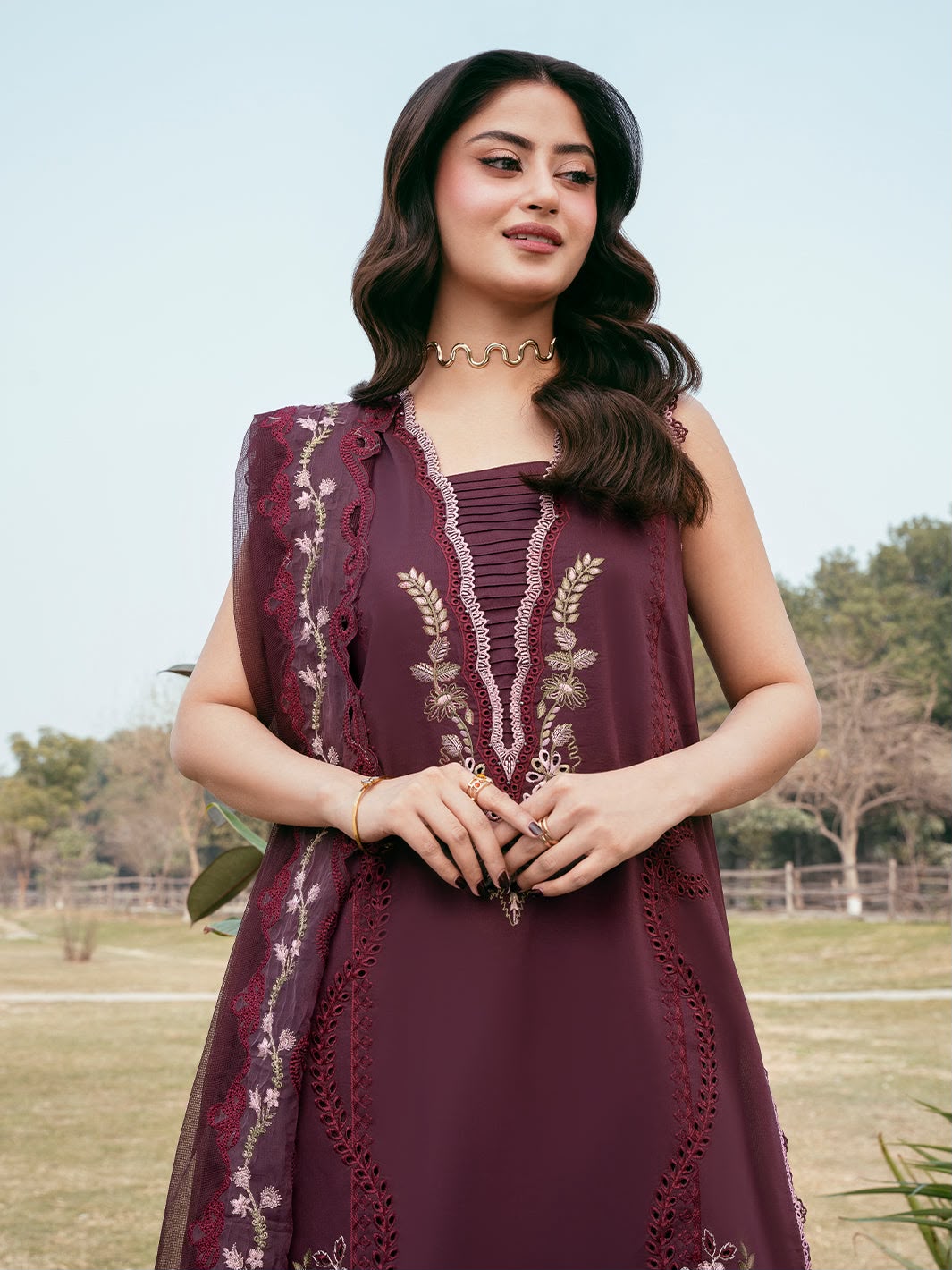 Anaya Dhanak Full Heavy Embroidered 3Pc