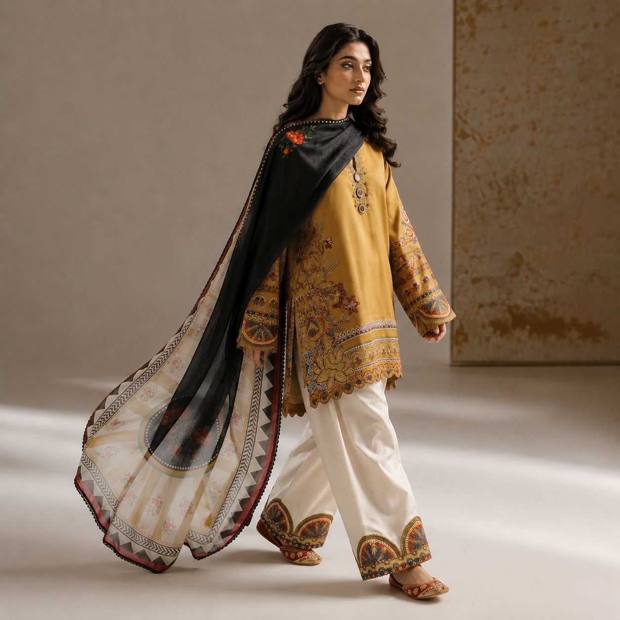 Ethnic Dhanak Full Heavy Embroidered 3Pc