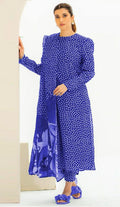 LAWN 3 PIECE PRINTED SUIT FOR SUMMER SEASON 2026 BLUE