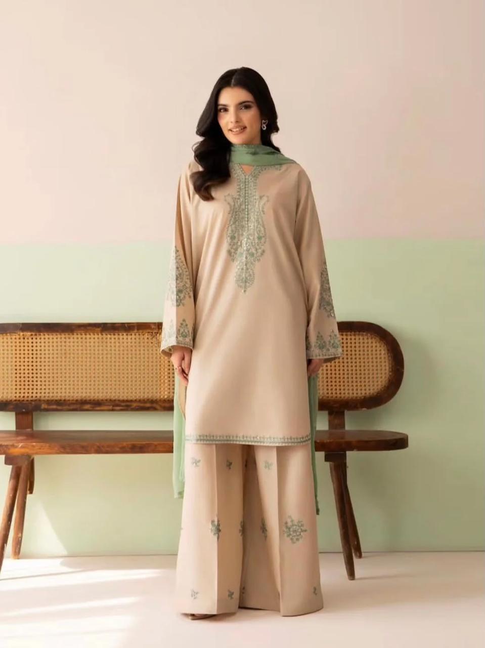 Dhanak Full Heavy Embroidered 3Pc