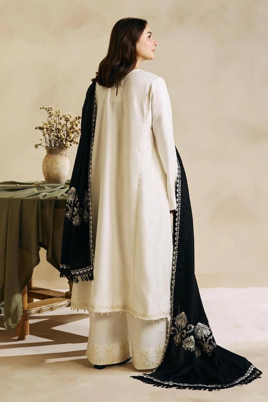 Zara Shahjahan Dhanak Full Heavy Embroidered 3Pc