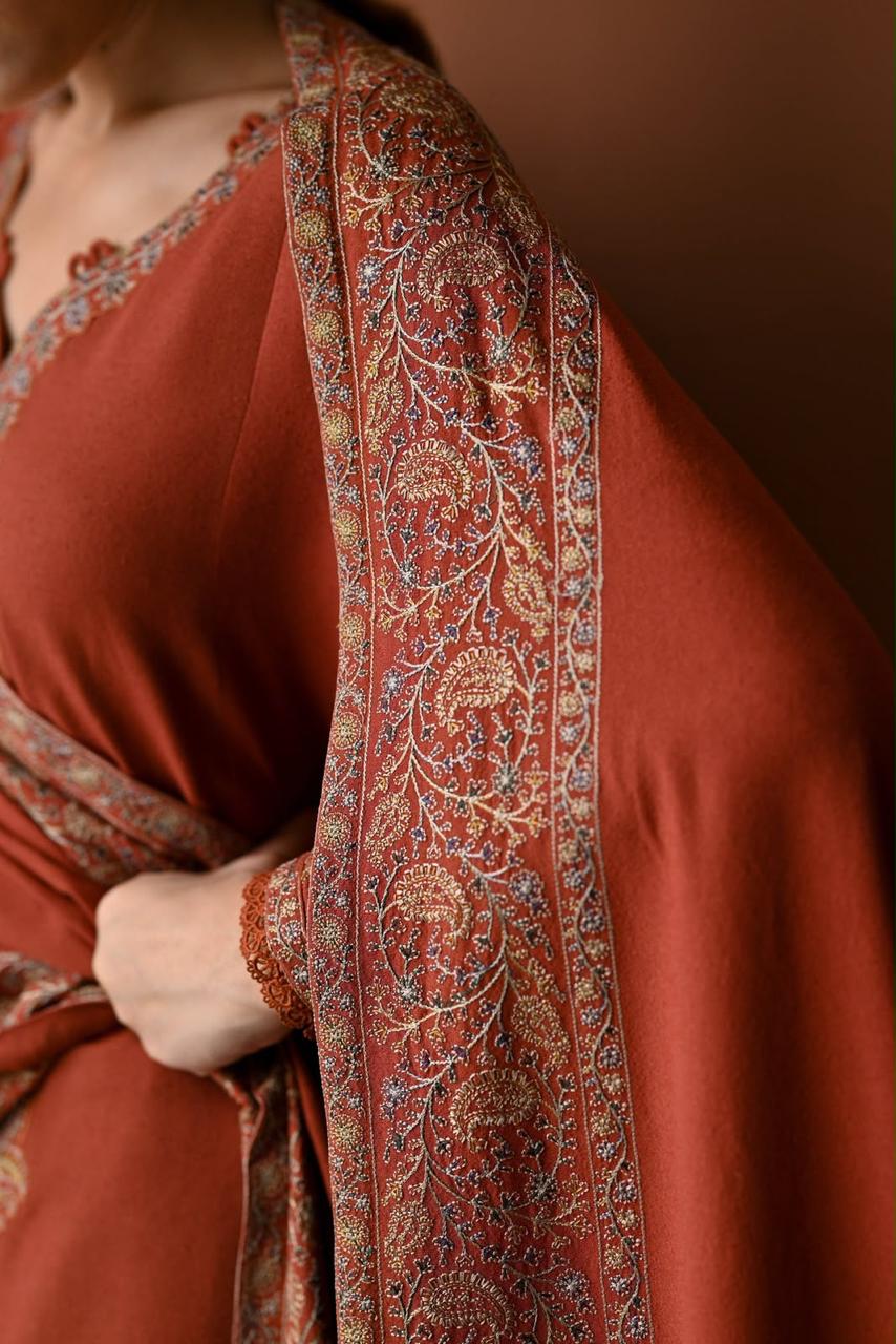 Batik Dhanak Full Heavy Embroidered 3Pc