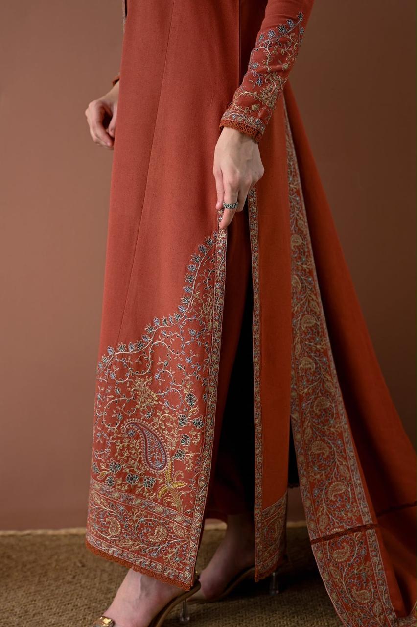 Batik Dhanak Full Heavy Embroidered 3Pc