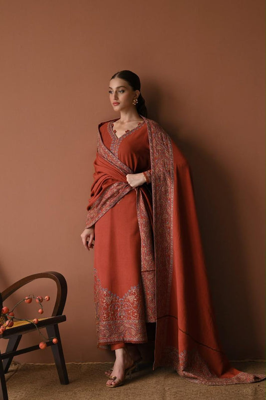 Batik Dhanak Full Heavy Embroidered 3Pc