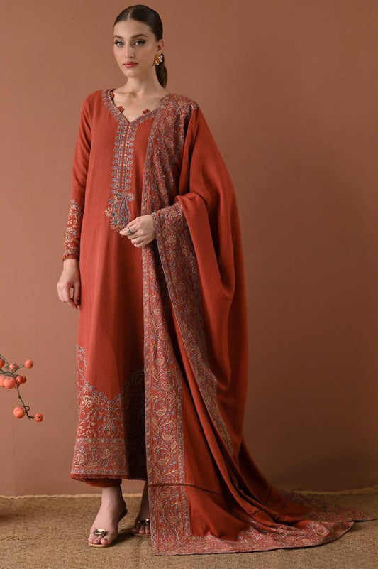Batik Dhanak Full Heavy Embroidered 3Pc