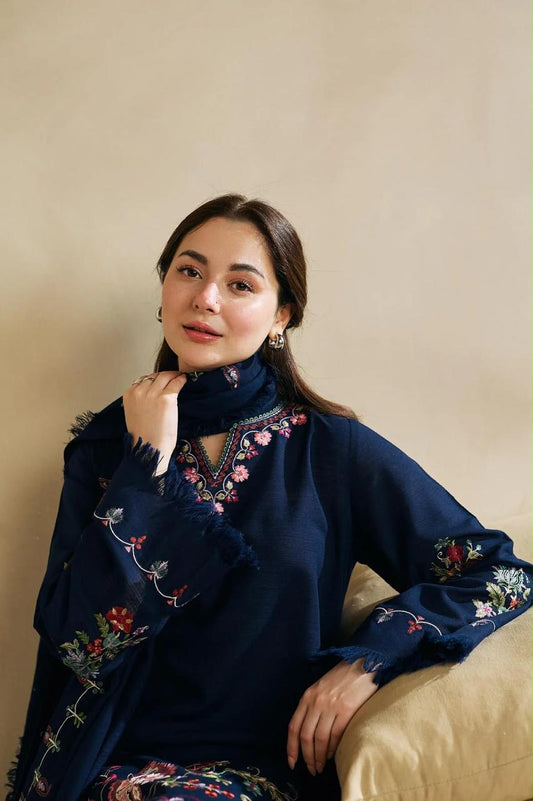 Zara Shahjahan Dhanak Full Heavy Embroidered 3Pc