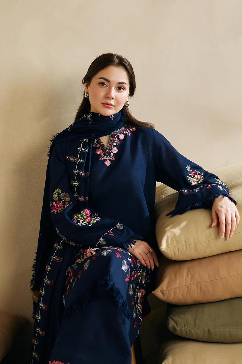 Zara Shahjahan Dhanak Full Heavy Embroidered 3Pc
