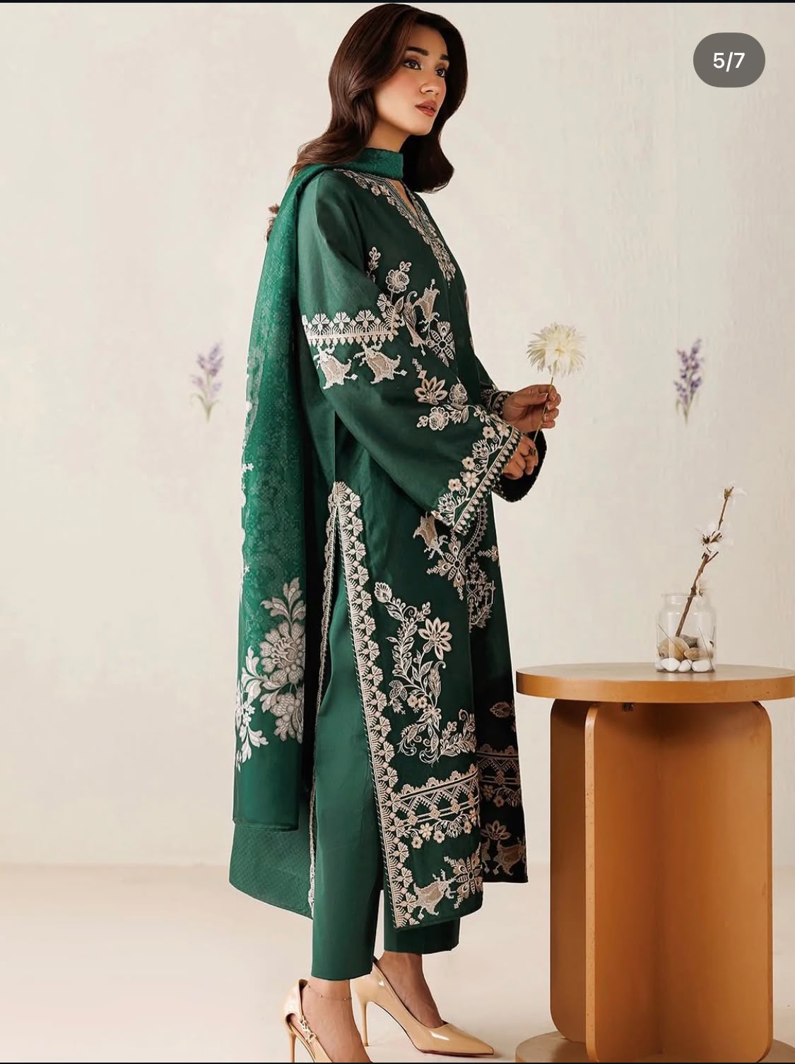 Baroque Dhanak Full Heavy Embroidered 3Pc