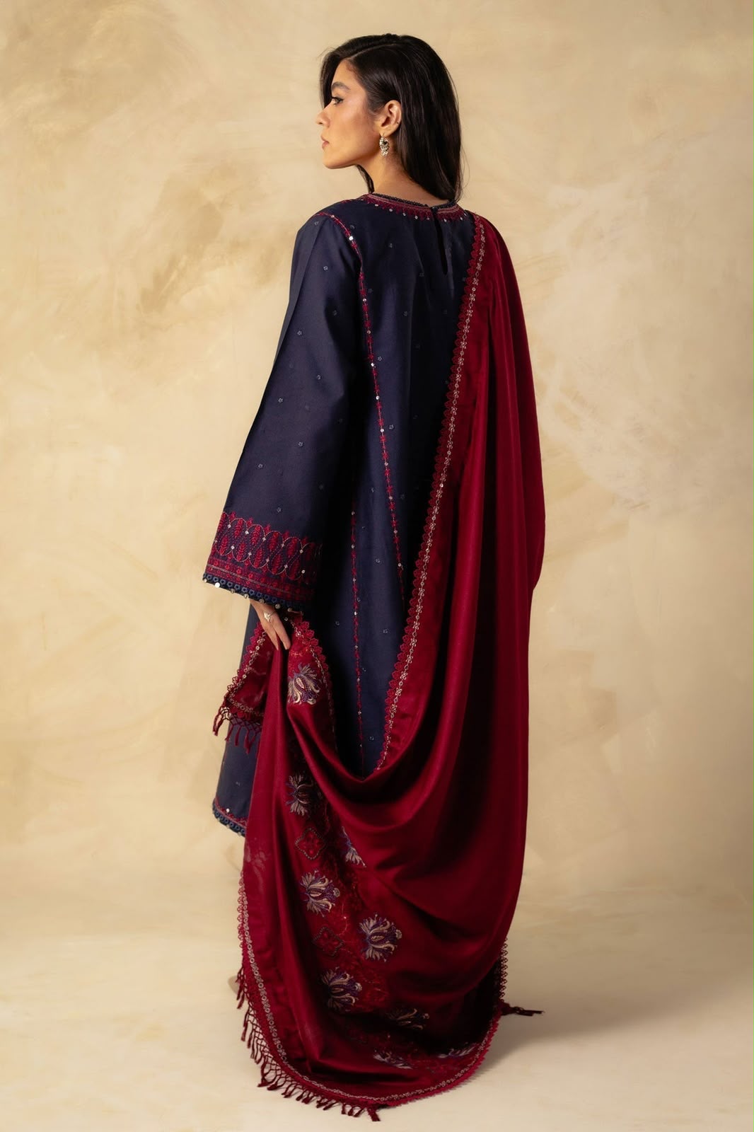 Zara Shahjahan Dhanak Full Heavy Embroidered 3Pc