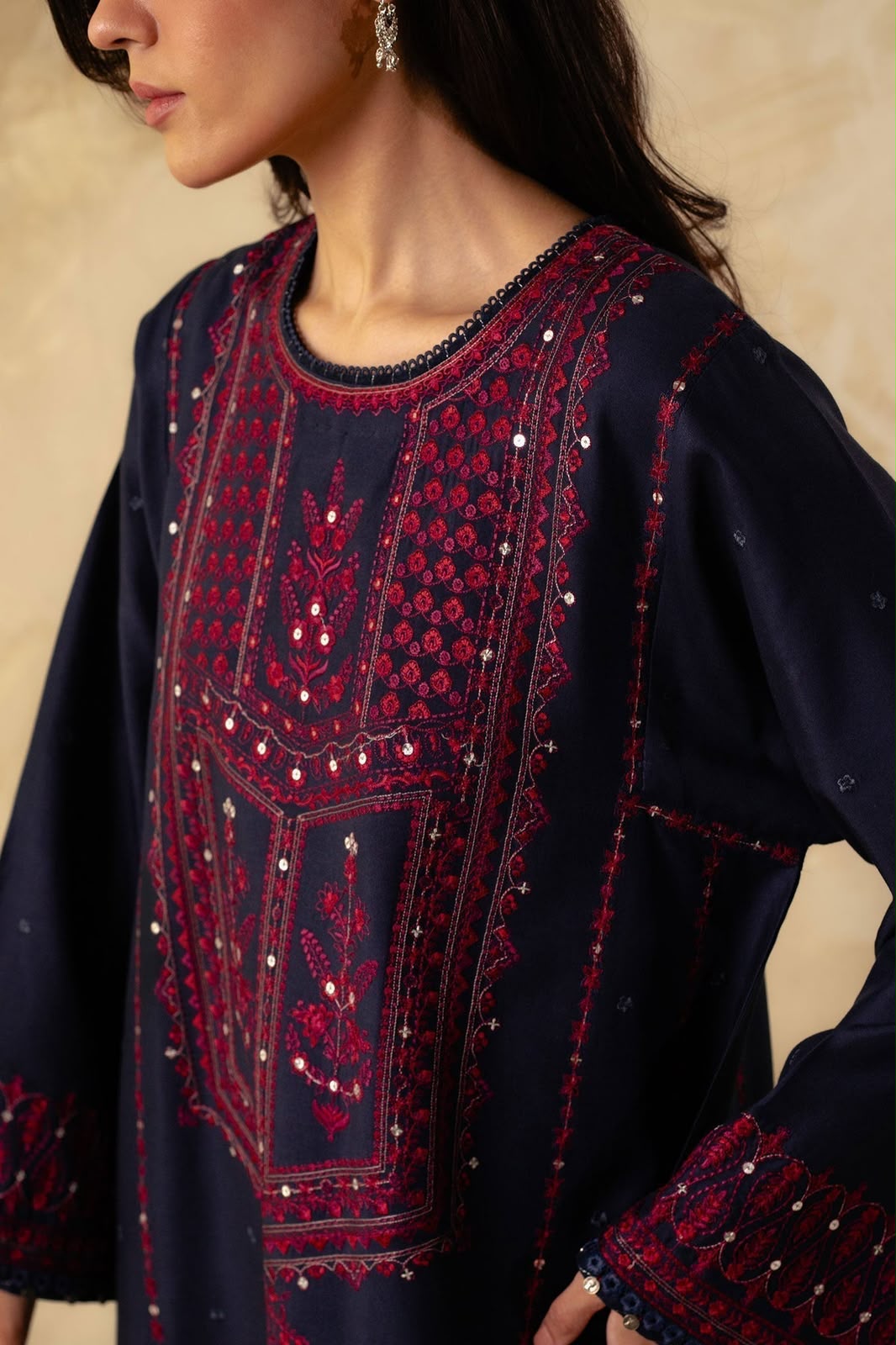 Zara Shahjahan Dhanak Full Heavy Embroidered 3Pc