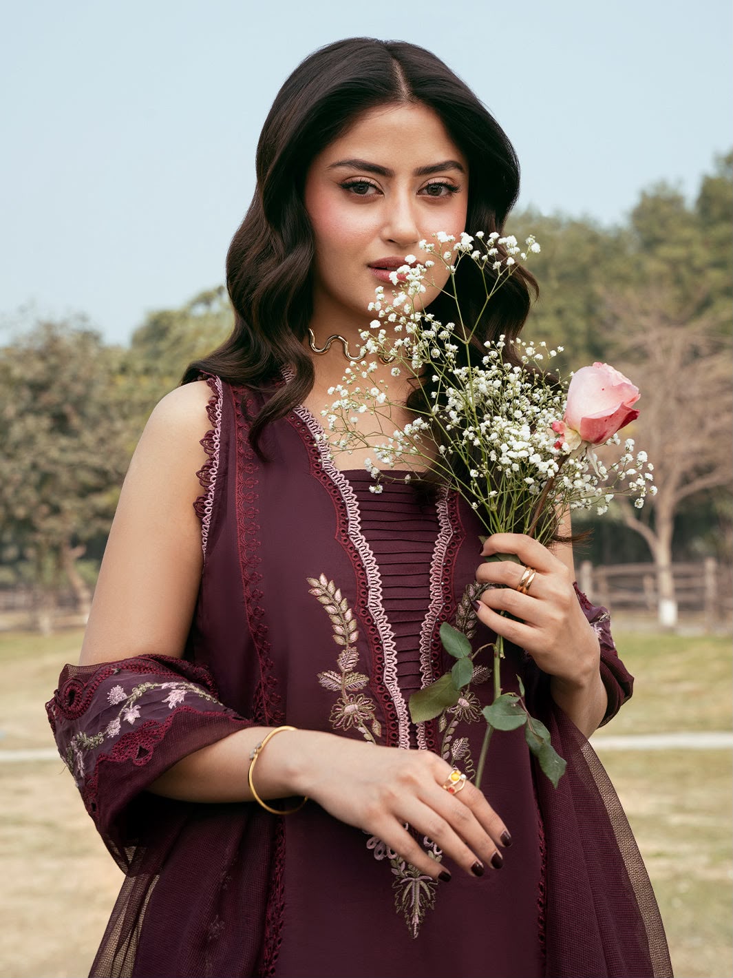 Anaya Dhanak Full Heavy Embroidered 3Pc