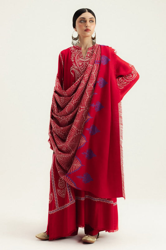 Zara Shahjahan Dhanak Full Heavy Embroidered 3Pc