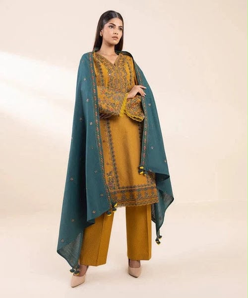 Sapphire Dhanak Full Heavy Embroidered 3Pc
