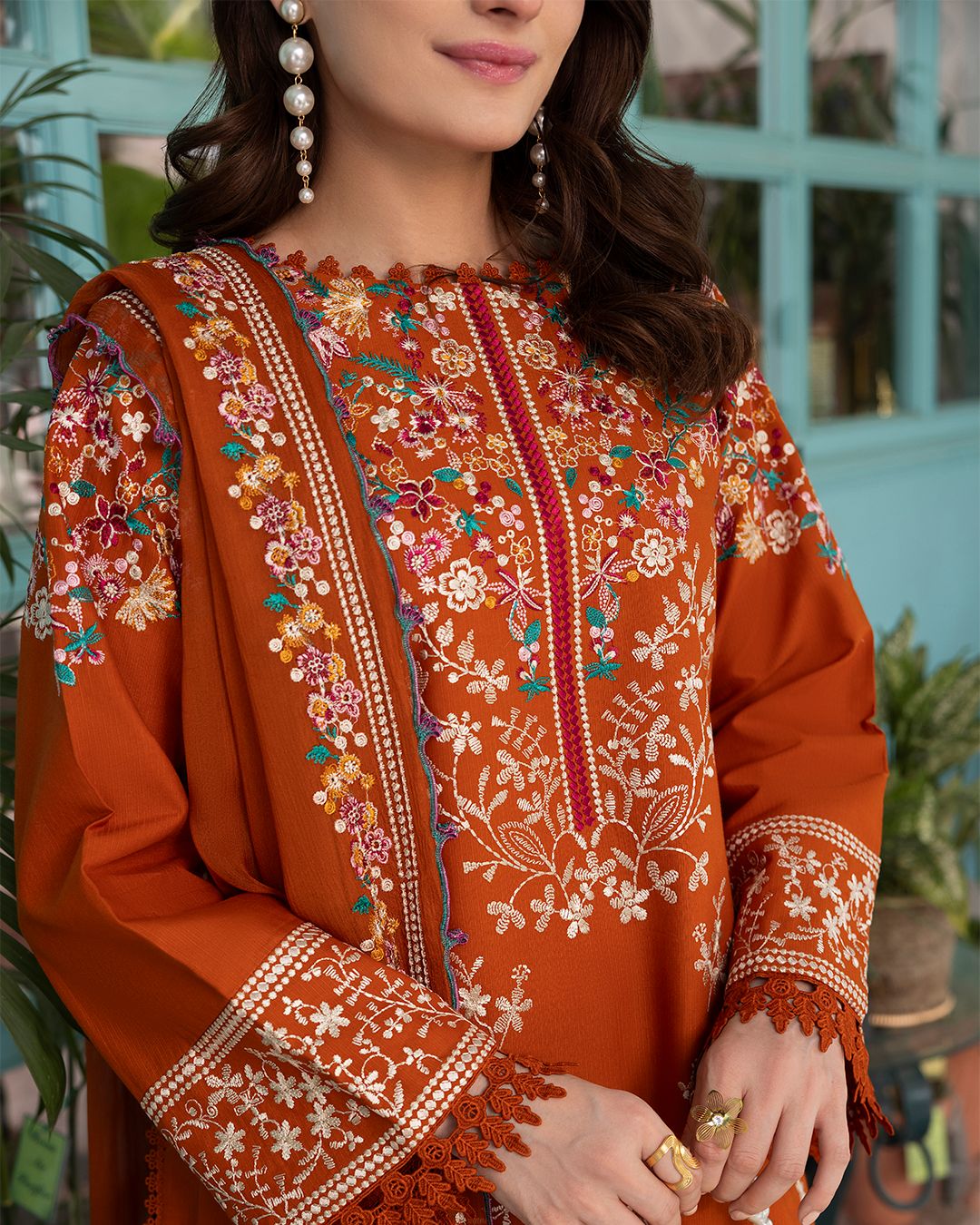 Batik Dhanak Full Heavy Embroidered 3Pc