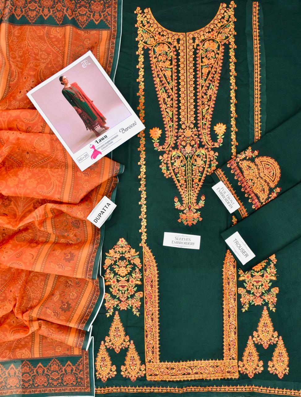 Lawn Embroidered 3Piece CODE 1007