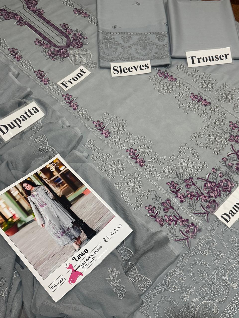Lawn Embroidered 3Piece CODE 1009