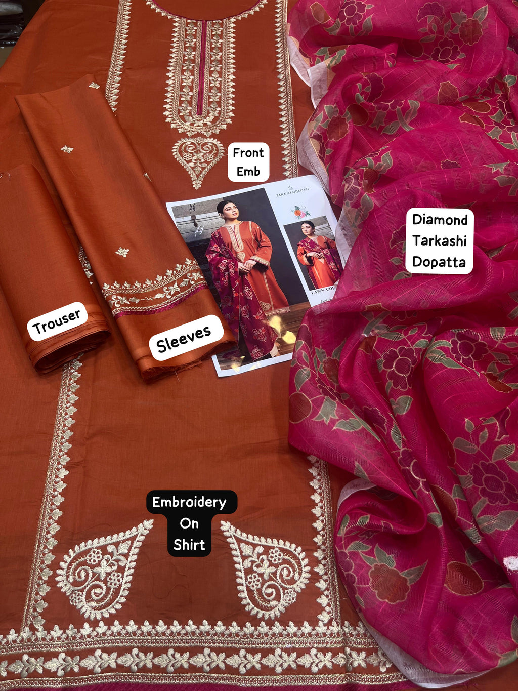 Lawn Embroidered 3Piece CODE 1012
