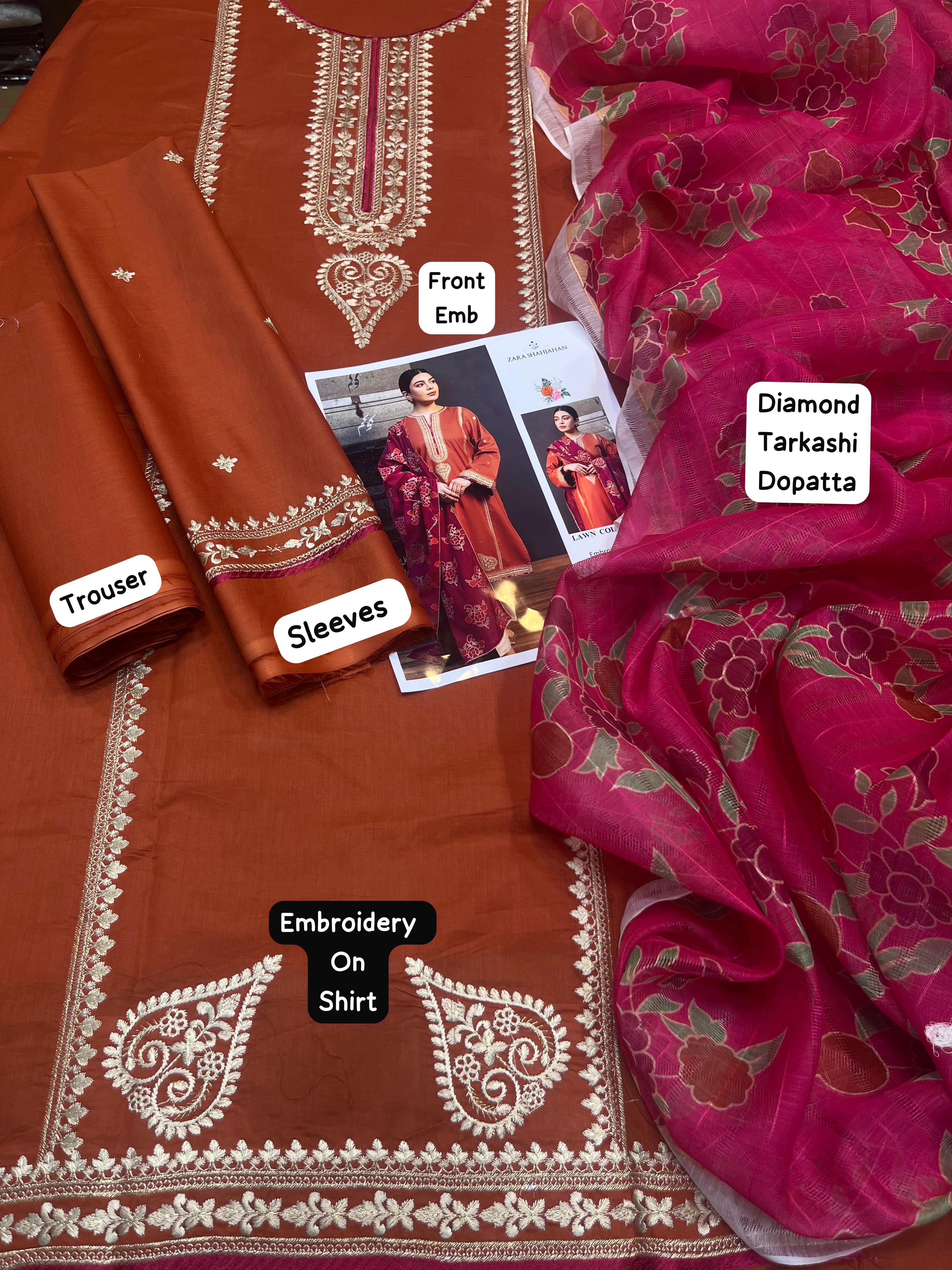 Lawn Embroidered 3Piece CODE 1012
