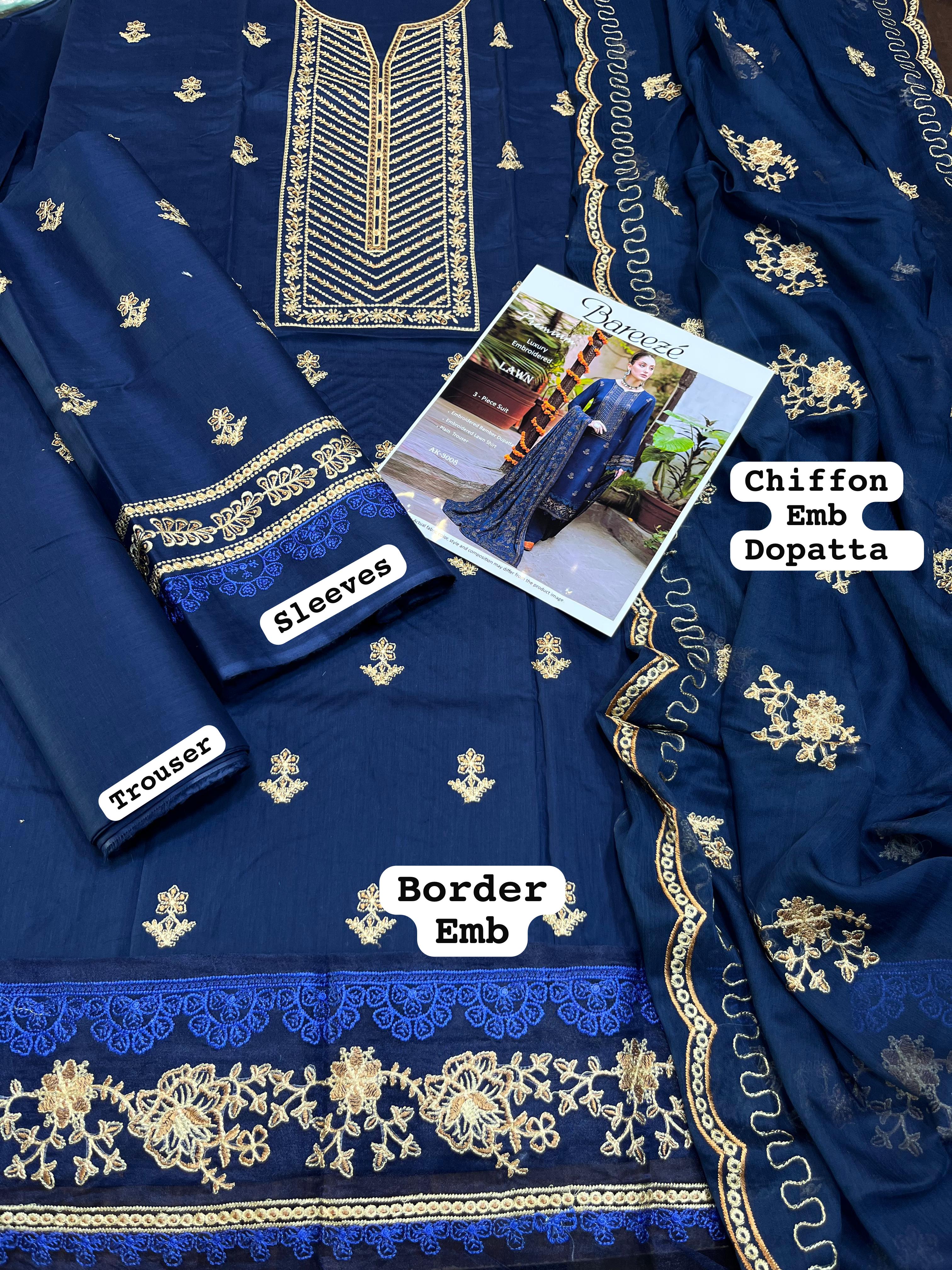 Lawn Embroidered 3Piece CODE 1018