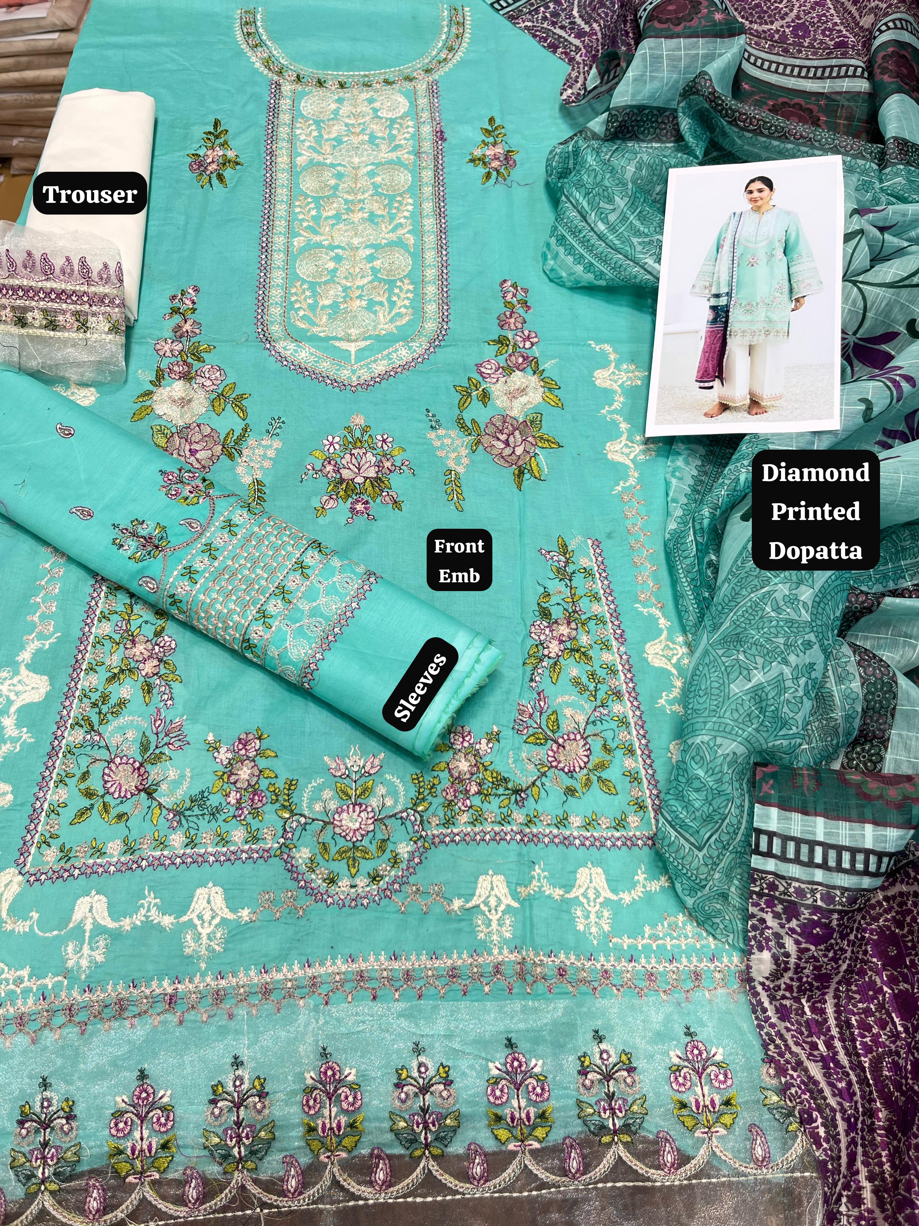 Lawn Embroidered 3Piece CODE 1033
