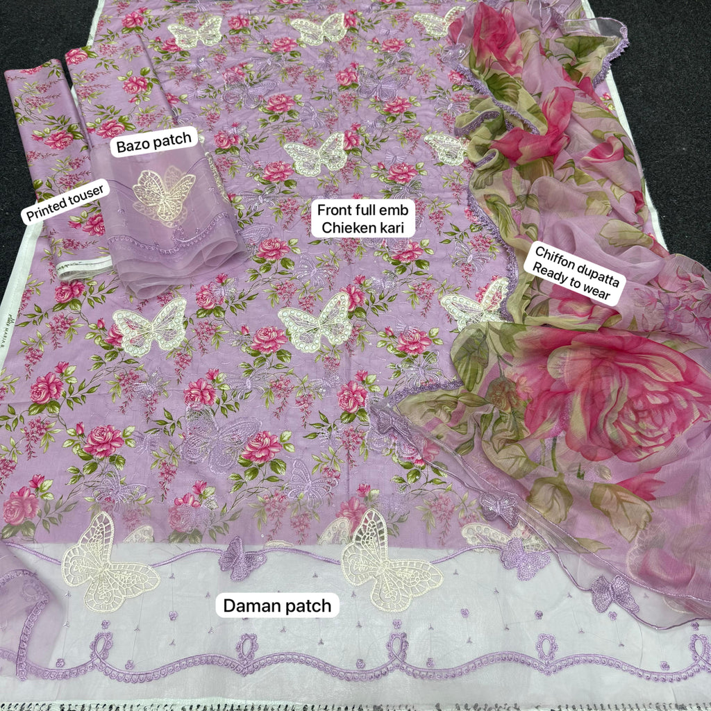 Lawn Embroidered 3Piece 🦋 Butterfly