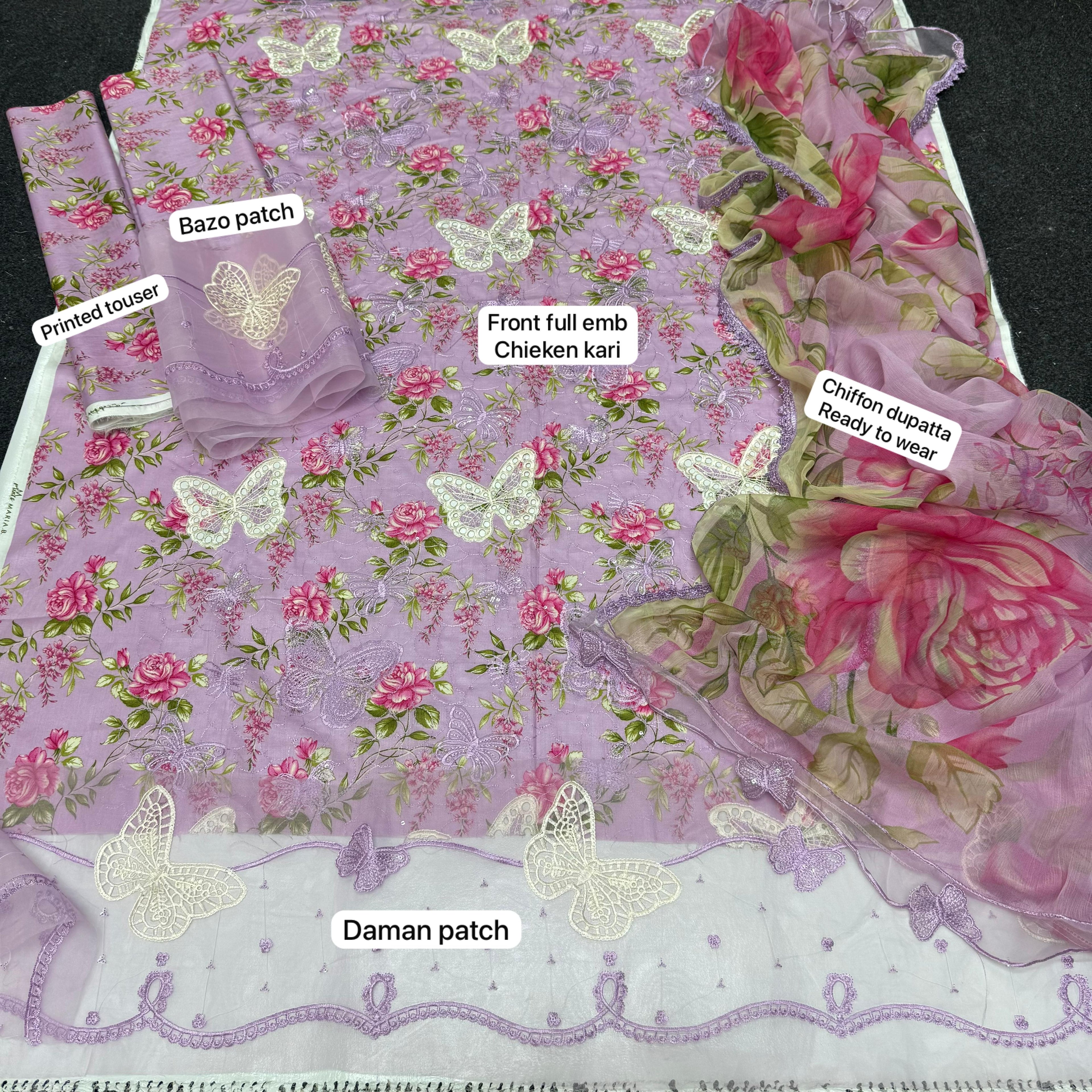 Lawn Embroidered 3Piece 🦋 Butterfly