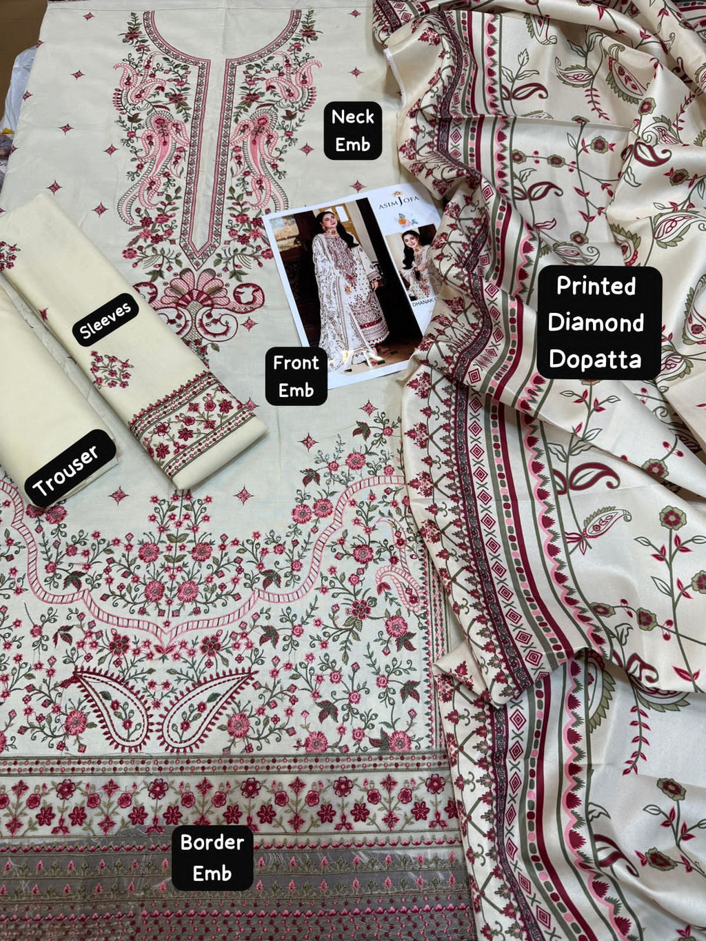 Lawn Embroidered 3Piece CODE 1067