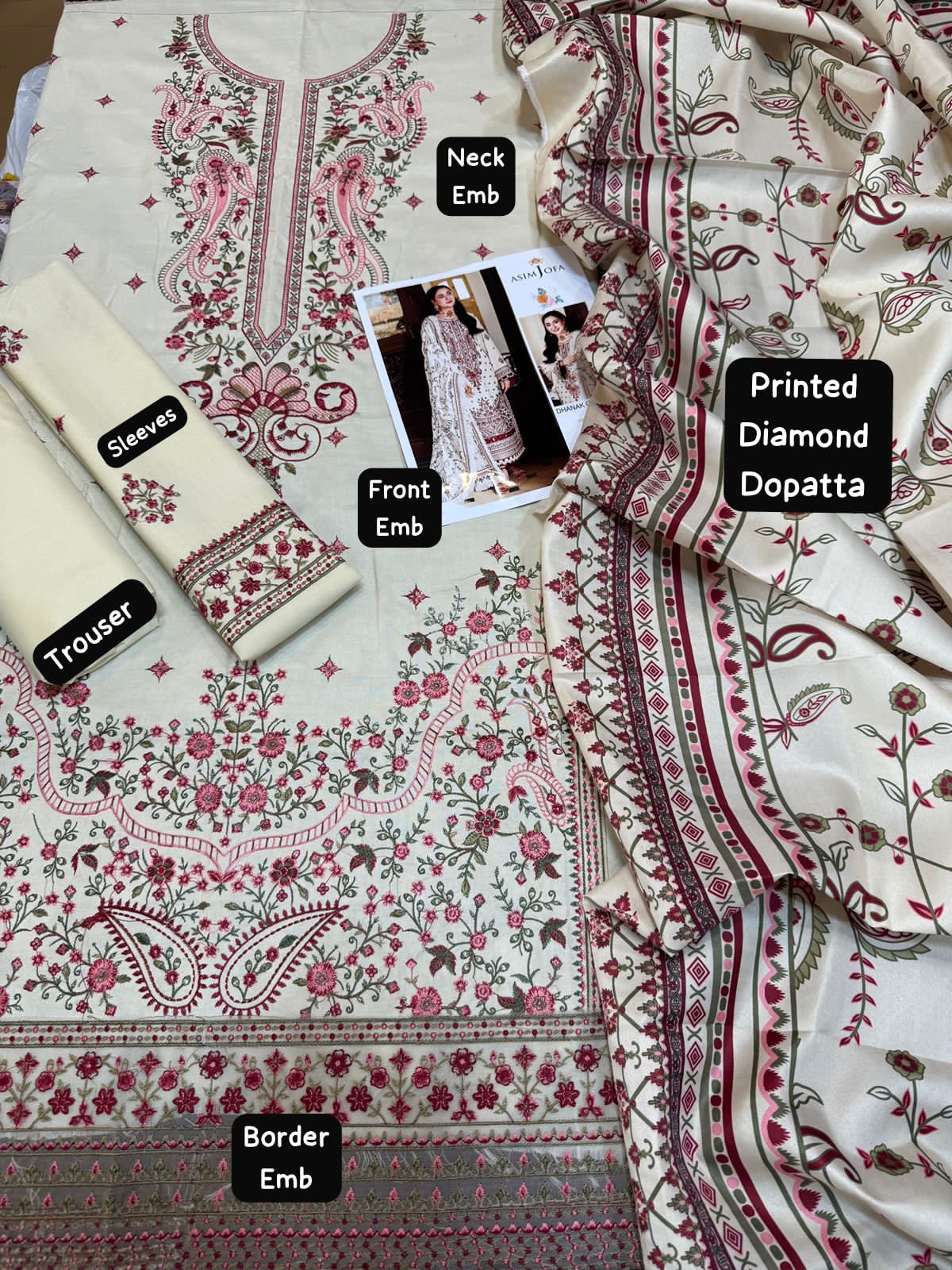 Lawn Embroidered 3Piece CODE 1067